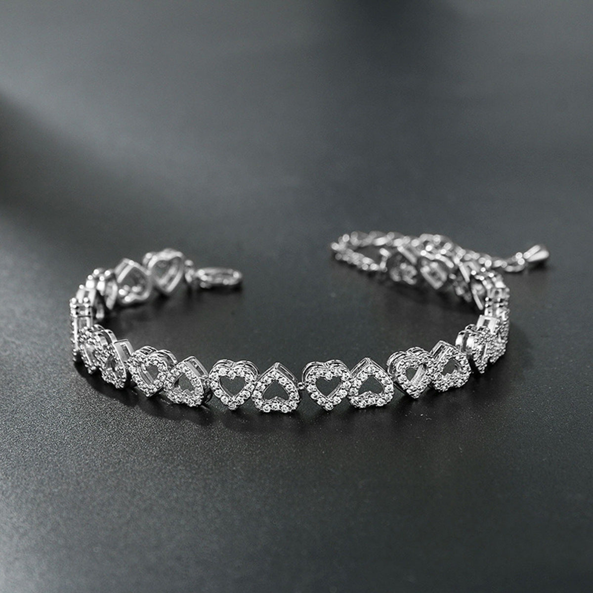 Bracelet With Full Diamond Heart