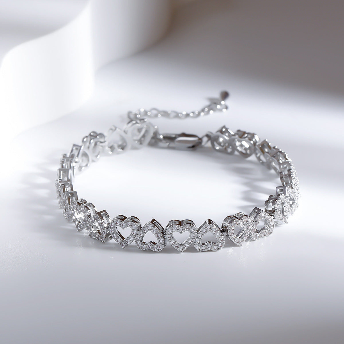 Bracelet With Full Diamond Heart