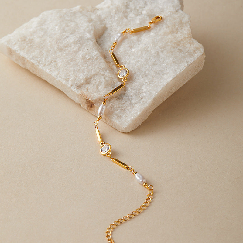 18K Real Gold  Pearl Bracelet