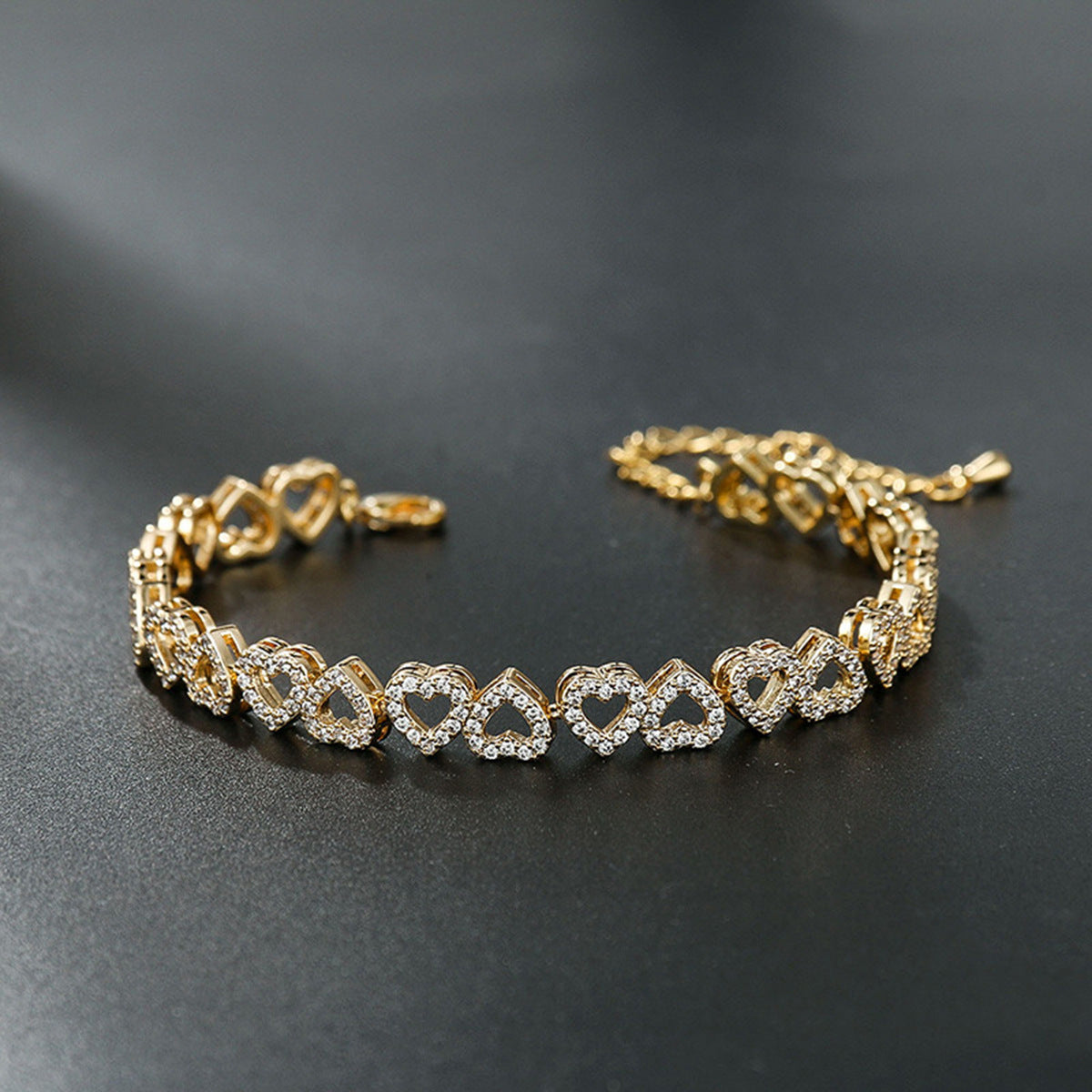 Bracelet With Full Diamond Heart